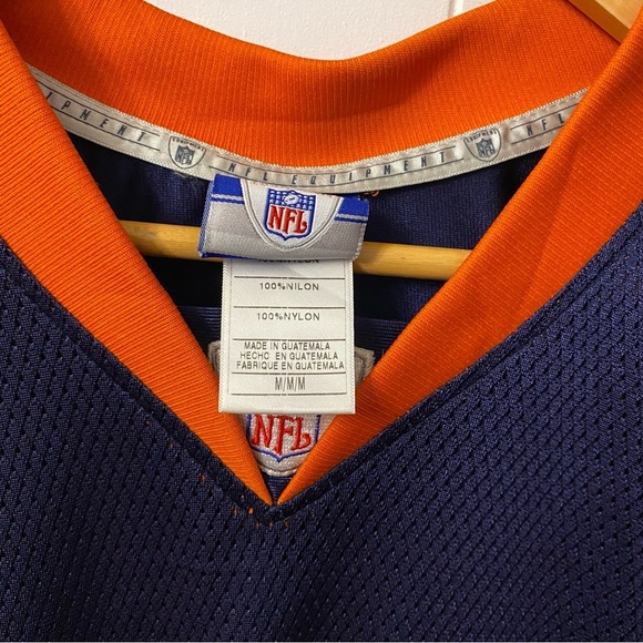Reebok Denver Broncos Brian Dawkins Jersey 20 Football NFL Blue Orange Shirt - Picture 10 of 14